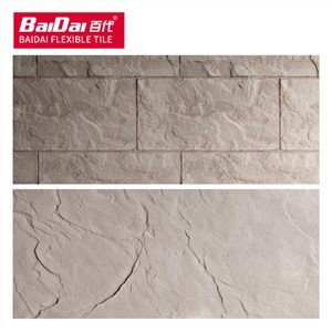 Jubin Fleksibel Batu Pasir Nipis Batu Asli untuk Projek